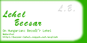 lehel becsar business card